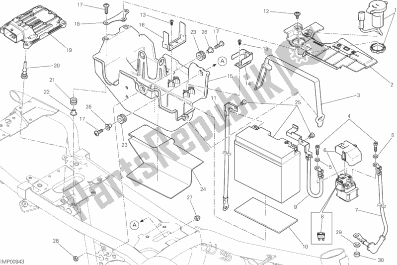 All parts for the Battery Holder of the Ducati Scrambler Classic Thailand 803 2017